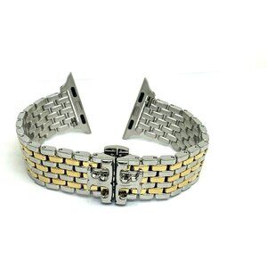 Tory Burch Apple Watch Band Case Size 38/40/41mm Two Tone Steel TBS0104E